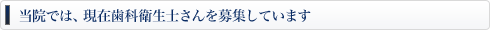 歯科衛生士を募集しています